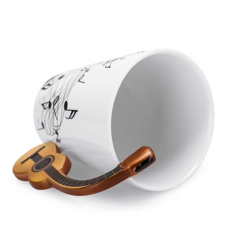 LanHong Guitar Mug Guitar Coffee Mug Music Gifts for Guitar Players Musician - 13.5 oz Guitar Cup Gifts for Music Lovers - Music Coffee Mugs Birthday Christmas Gifts for Men Women (Acoustic) - Image 3